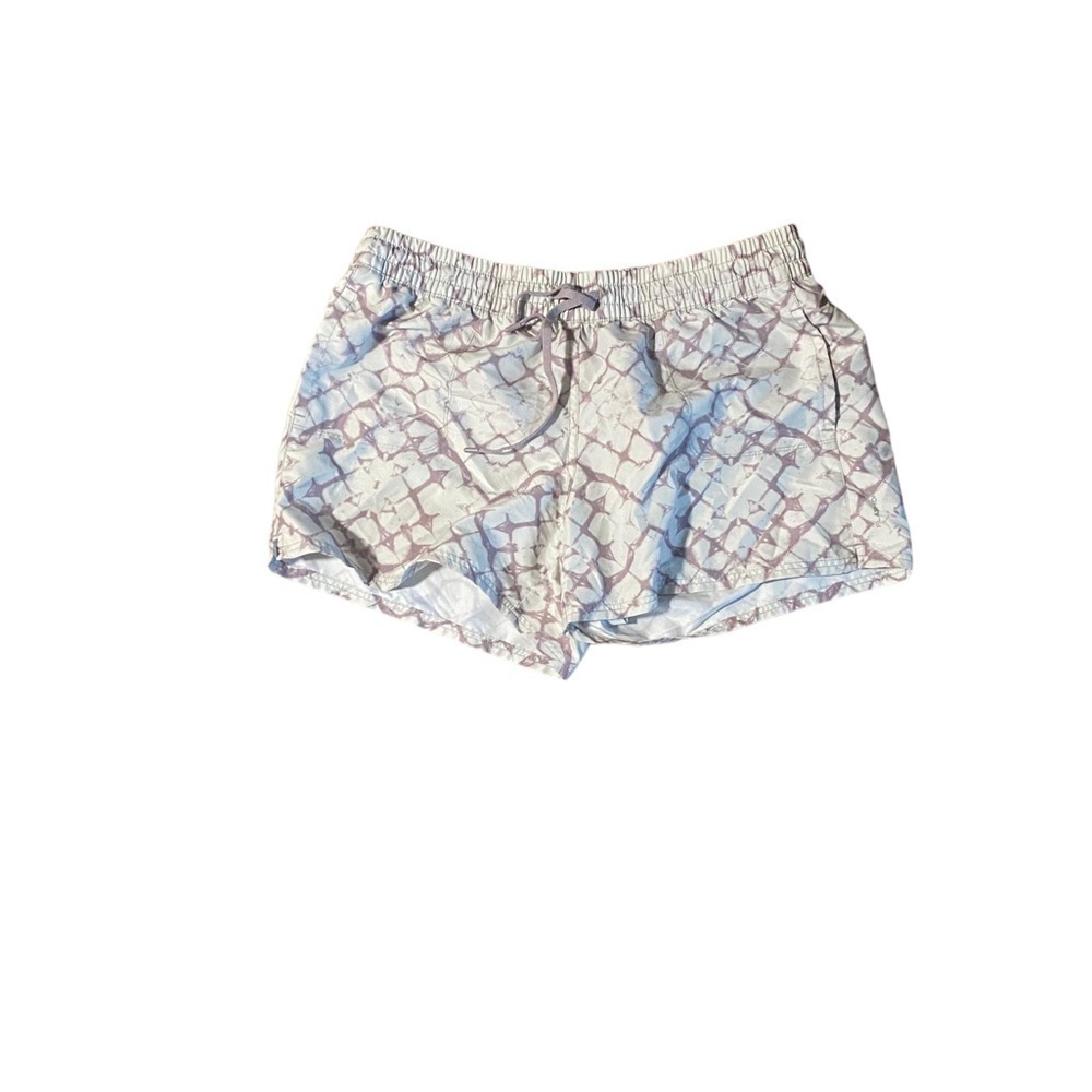 The North Face Pink Mauve White Geometric Running Flash Dry Pink Shorts Large